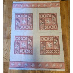 VIP Screen Print Cranston Printworks Quilt Panel Cotton Pink Roses